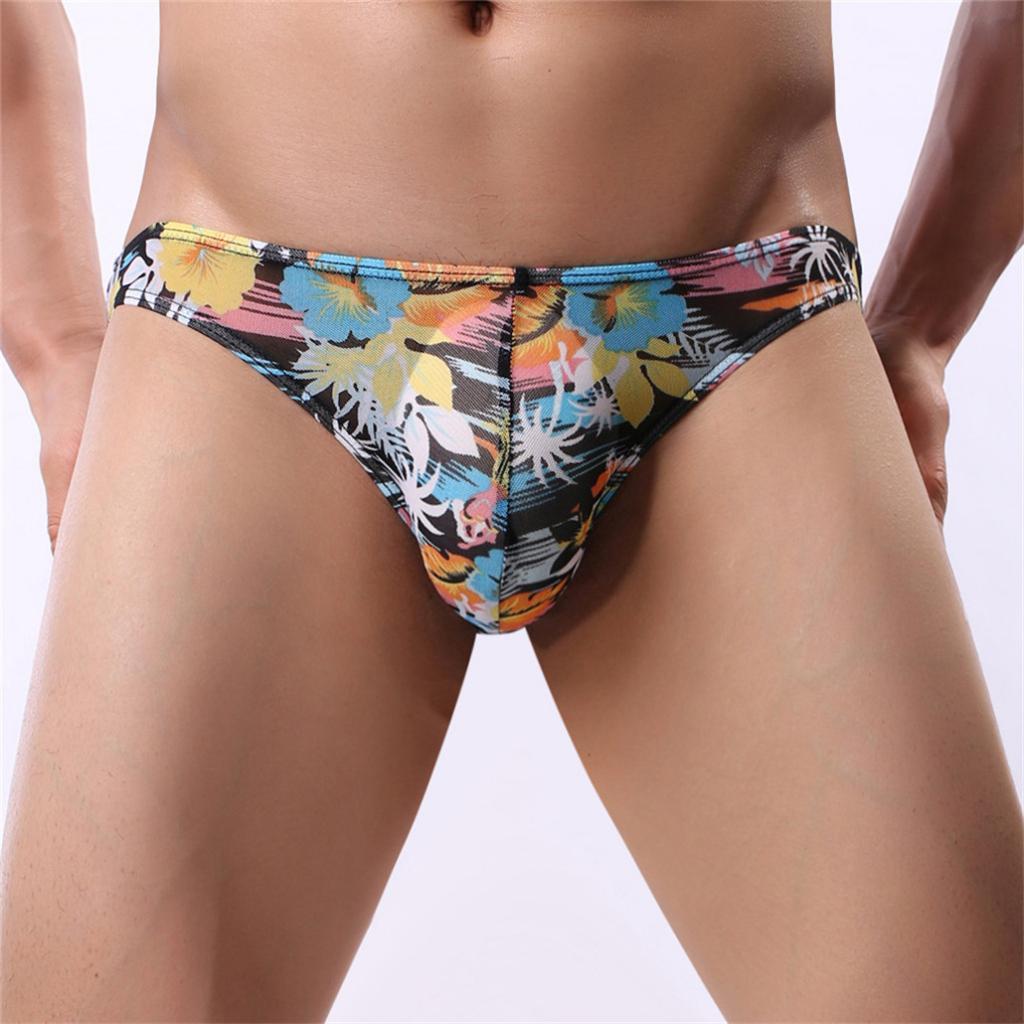 Men Mesh Printed Briefs Panties Underwear