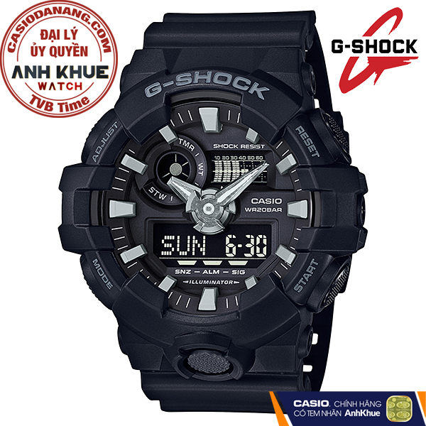 Đồng hồ nam dây nhựa Casio G-Shock chính hãng GA-700-1BDR (53mm)