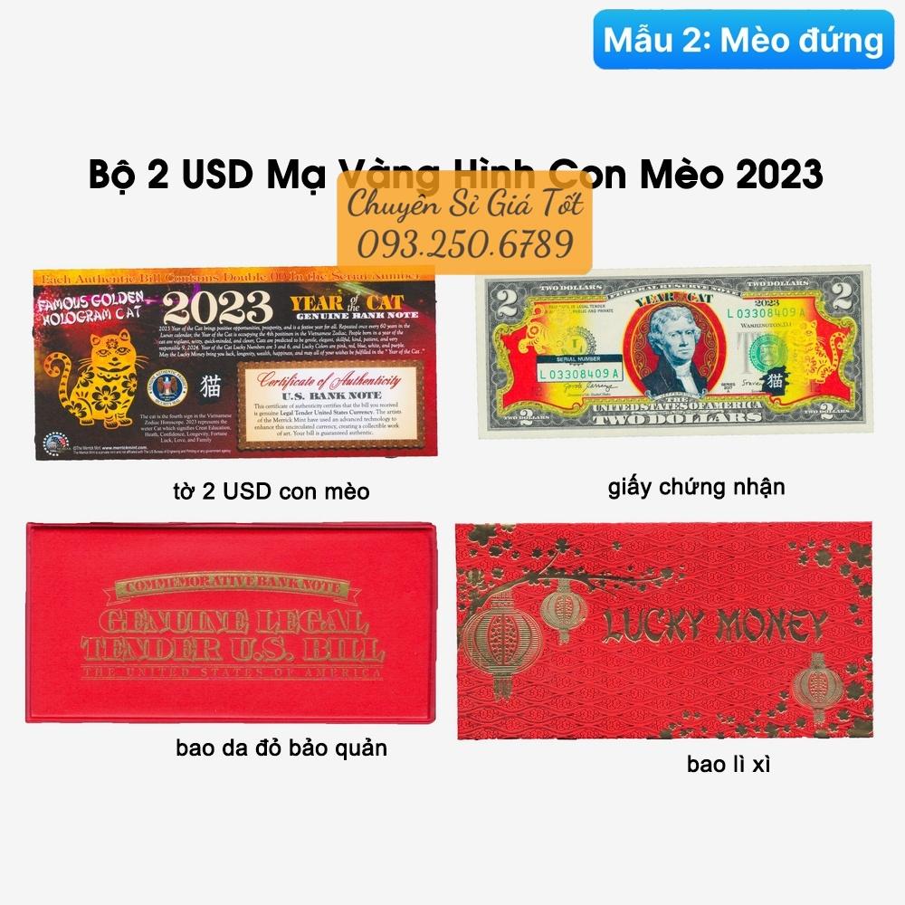 [SERI 86 PHÁT LỘC] Bộ Lì Xì 2 U,S.D Hình Con Mèo 2023 [MÈO ĐỨNG]