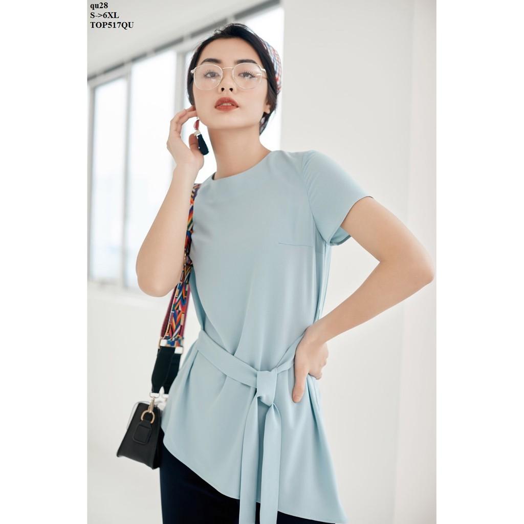 TOP418 Áo kiểu nữ nơ rời ngắn tay