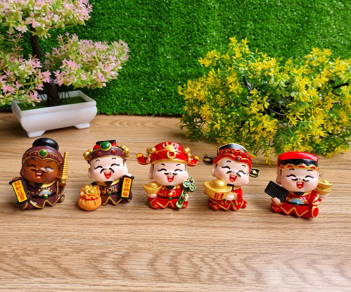 Bộ Ngũ Tài 6cm cao cấp kèm chân đế Tài Lộc Phát thuần Việt