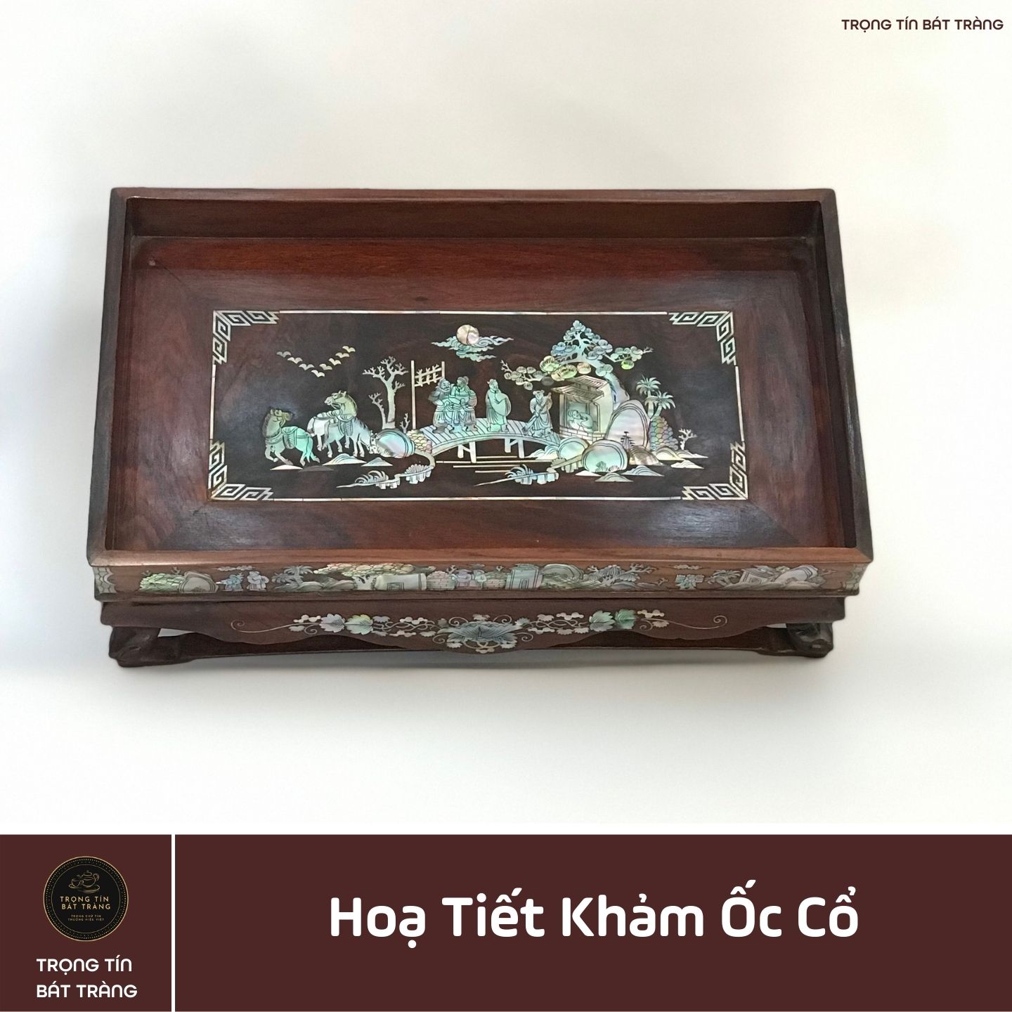 Khay Trà Gỗ Cẩm Hình Chữ Nhật Kích Thước 35*20*11 cm KT 88