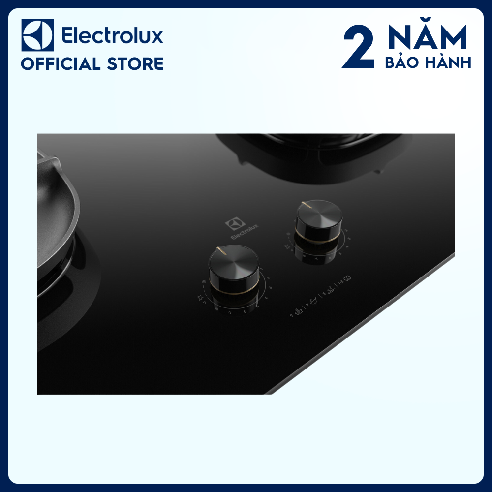 [Miễn phí giao hàng toàn quốc] Bếp ga âm 80cm Electrolux UltimateTaste 500 với 2 vùng nấu - EHG8250BC - Kiềng gang chắn gió, tiết kiệm năng lượng, thiết bị ngắt ga tự động, đánh lửa nhanh [Hàng chính hãng]