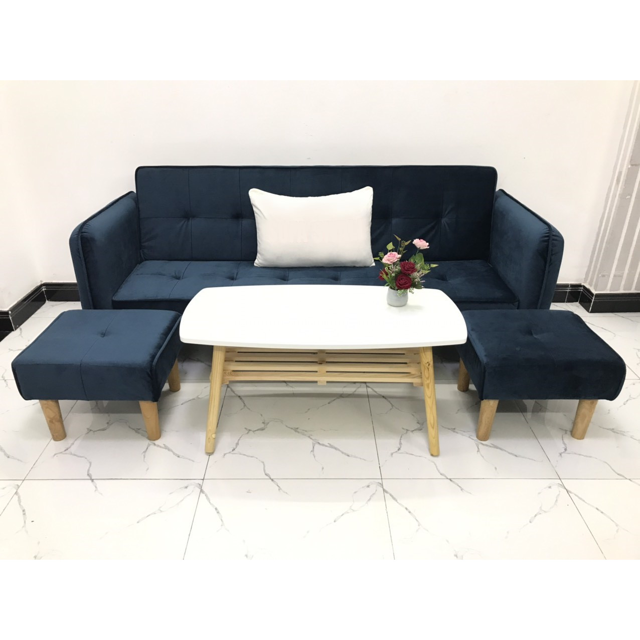 Bộ ghế sofa giường sofa bed tay vịn phòng khách sopha sivali03 salon