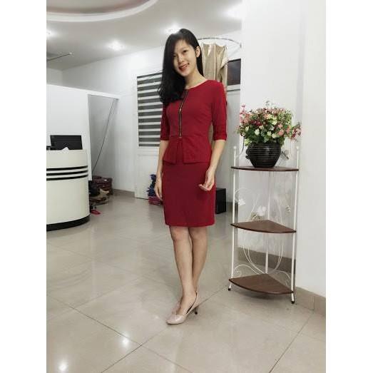 DEAL Set bộ áo kéo khóa chân váy M12