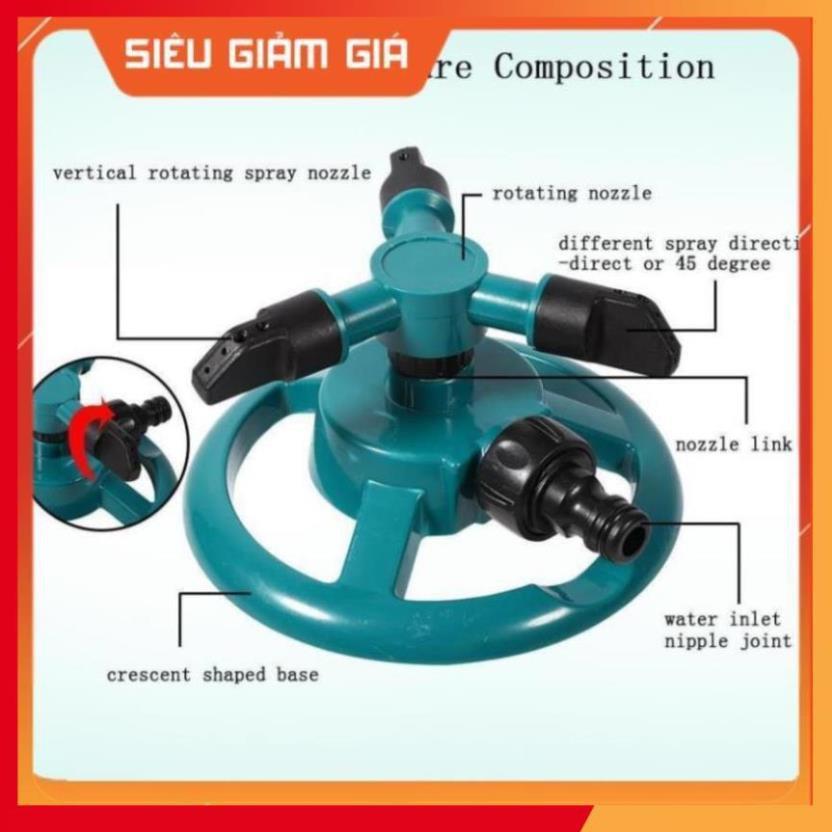 Vòi phun nước tưới cây 3 đầu xoay 360 độ 206799