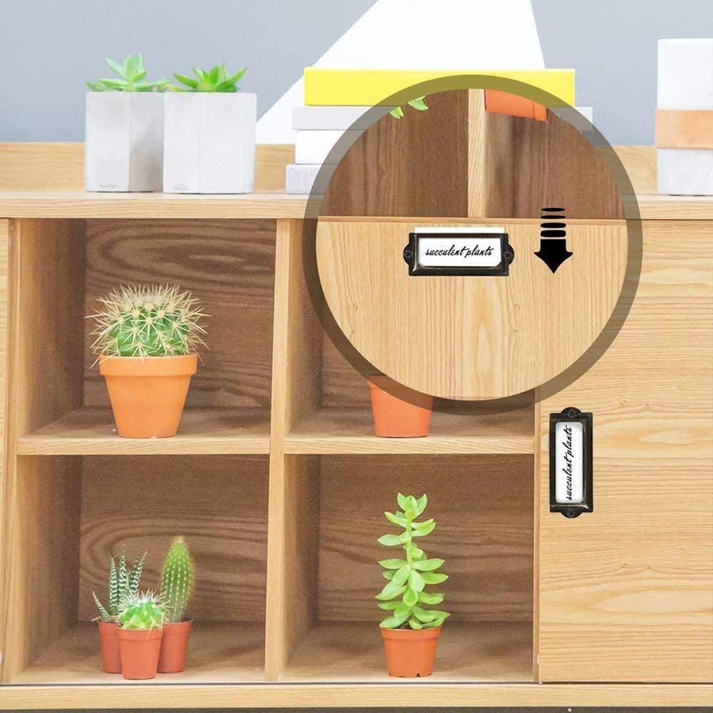 40 Miếng Kim Loại Giá Đỡ Nhãn Tủ Thẻ Nhãn Bảng Tên Nhãn