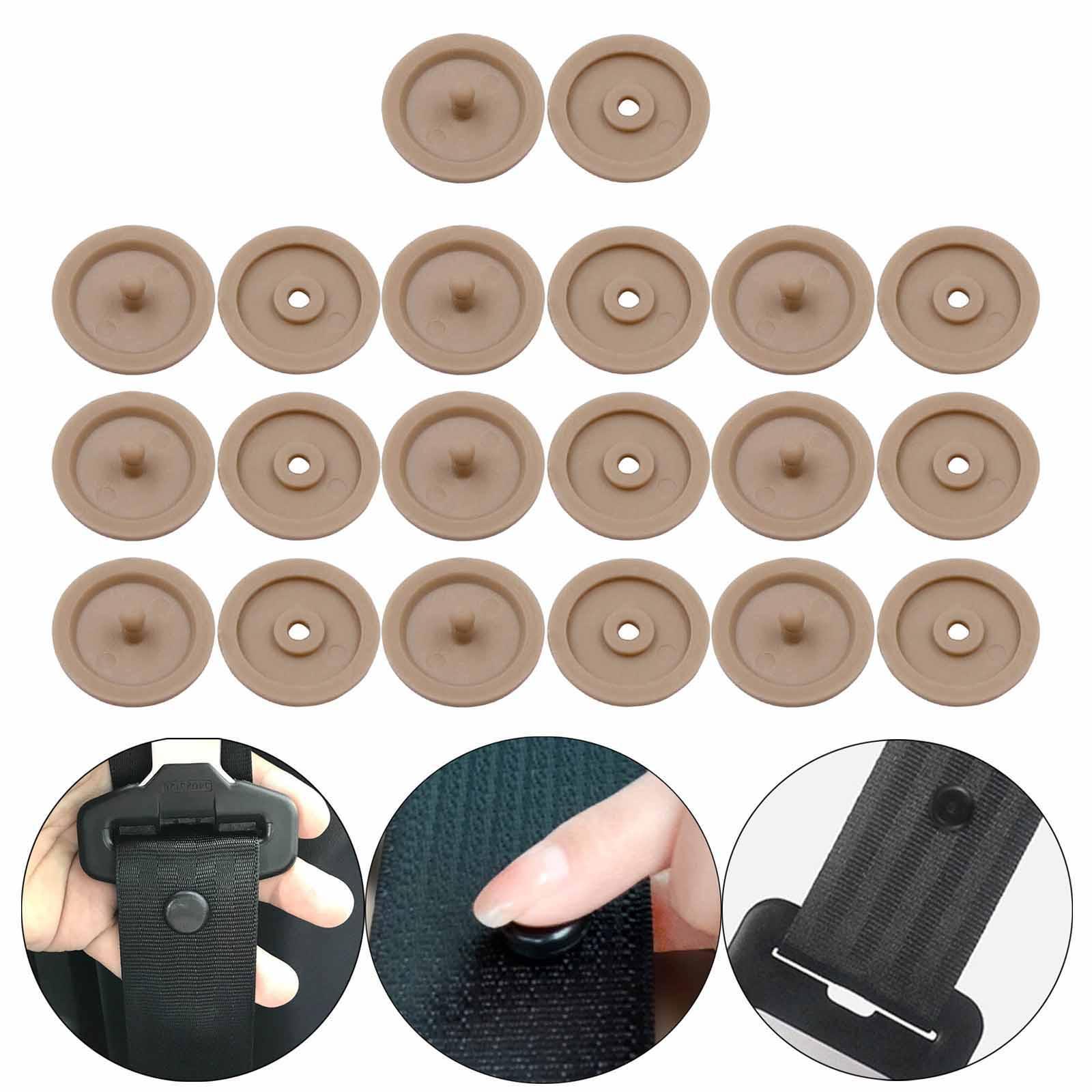 Seat Belt Stop Buttons Prevent Seat Belt Buckle from Sliding Down Belt