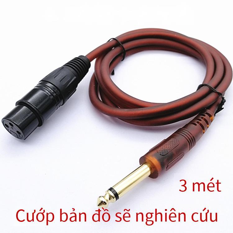Giá thấp nhất 3 mét lớn hai lõi đến cáp âm thanh XLR nữ 6.35/6.5MM nam sang XLR nữ cáp trộn màu nâu dây mềm