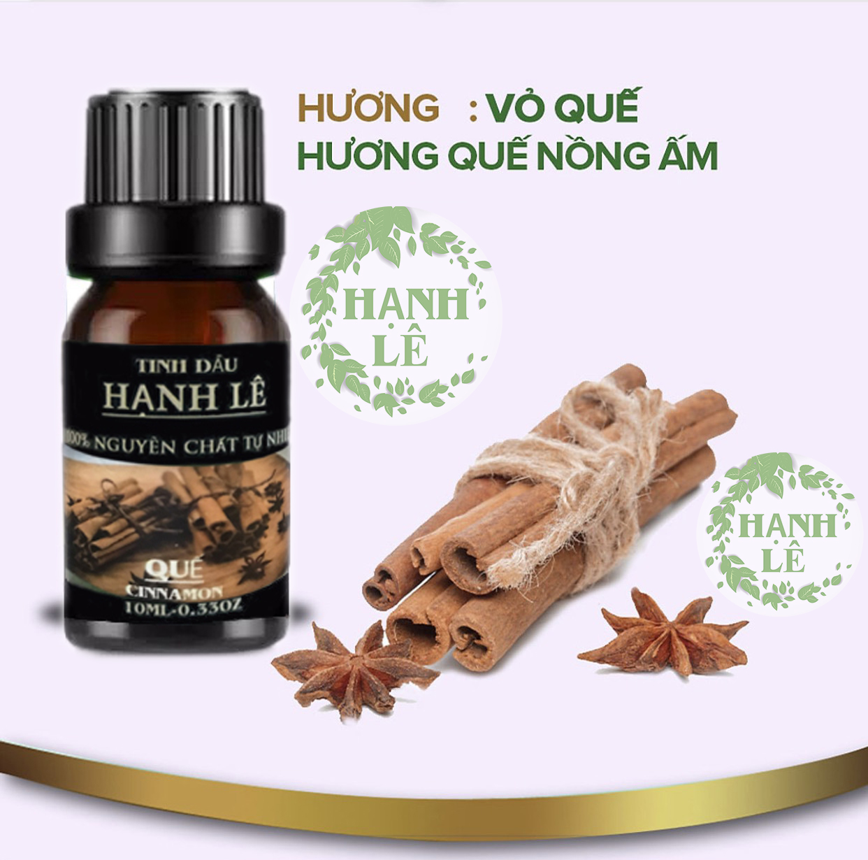 Combo 2 tinh dầu cao cấp nguyên chất Hạnh Lê: Tinh Dầu Sả Chanh + Tinh Dầu Quế