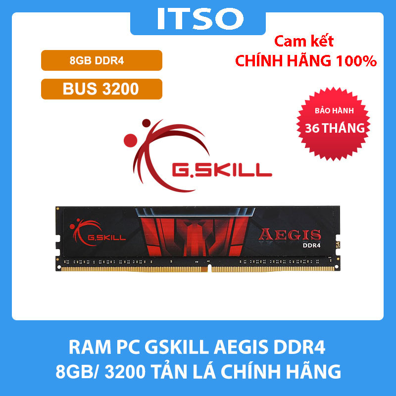 Hình ảnh Ram máy tính Gskill Aegis DDR4 8GB bus 3200 - Hàng chính hãng