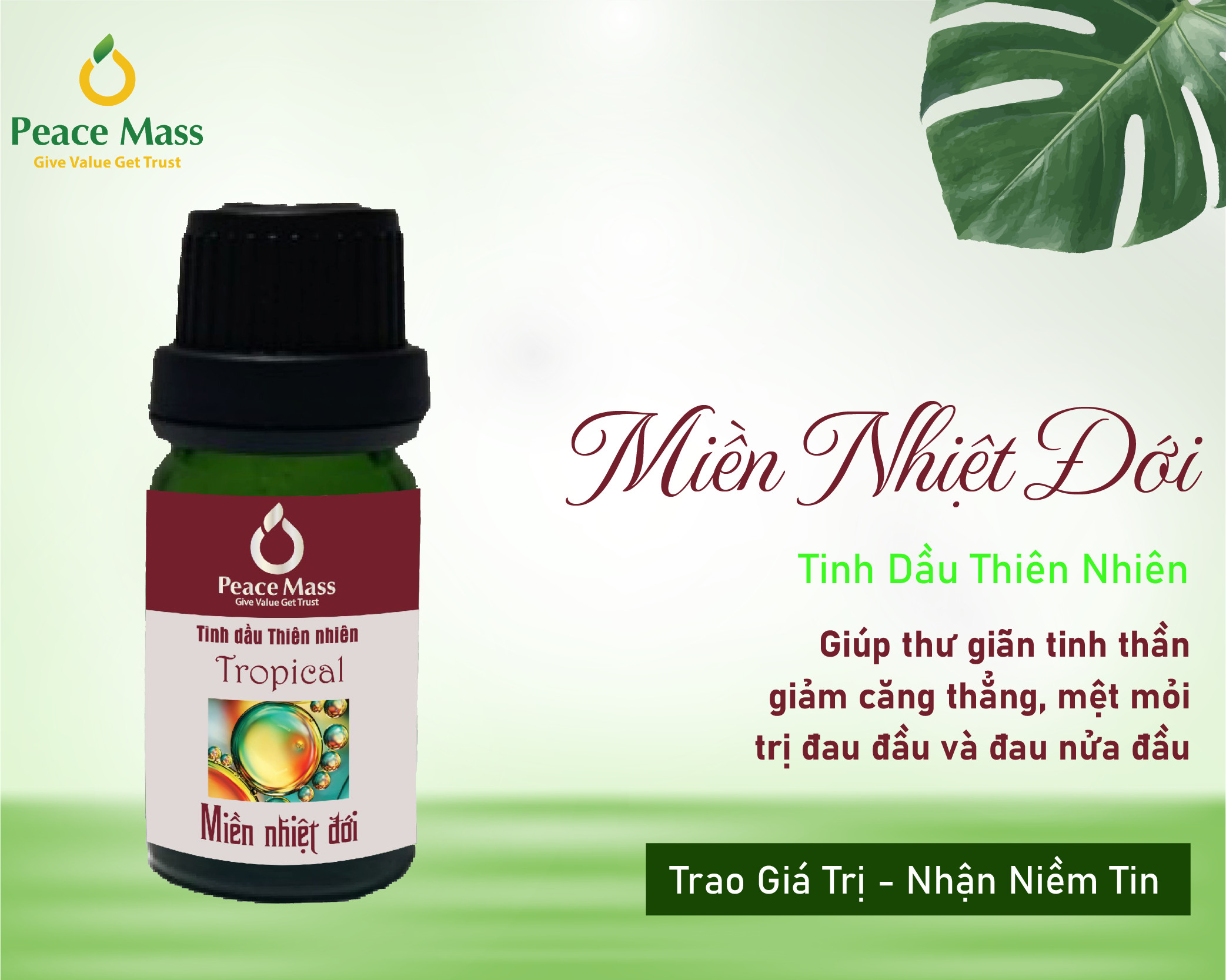 Tinh dầu Miền nhiệt đới Peace Mass dùng cho máy xông 10ml