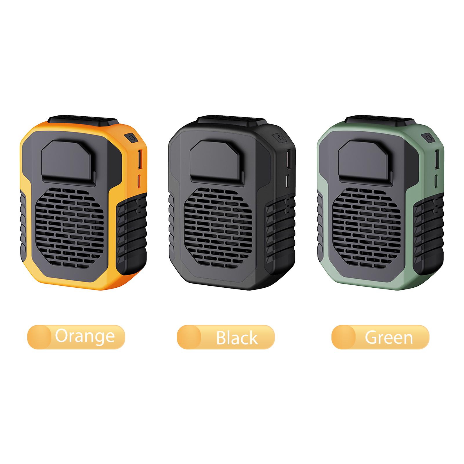 Mini Waist Clip Fan With 6000mah Battery Hands-Free Wearable Necklace Fan 3 Speeds Fan Belt Fan Emergency Power Bank