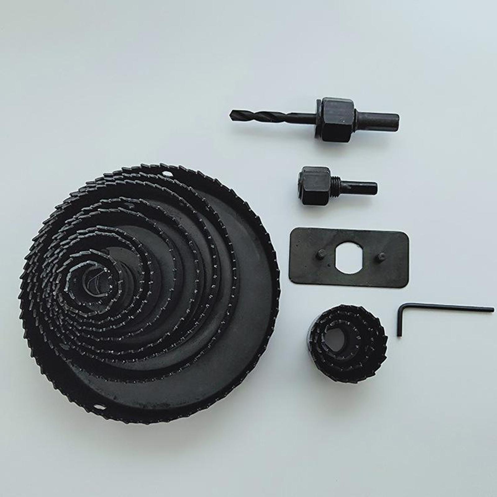 Hole Saw Drill Bit Kit 16 pcs w/ Mandrels Saws Wood Plastic Sheet Metal Cutting