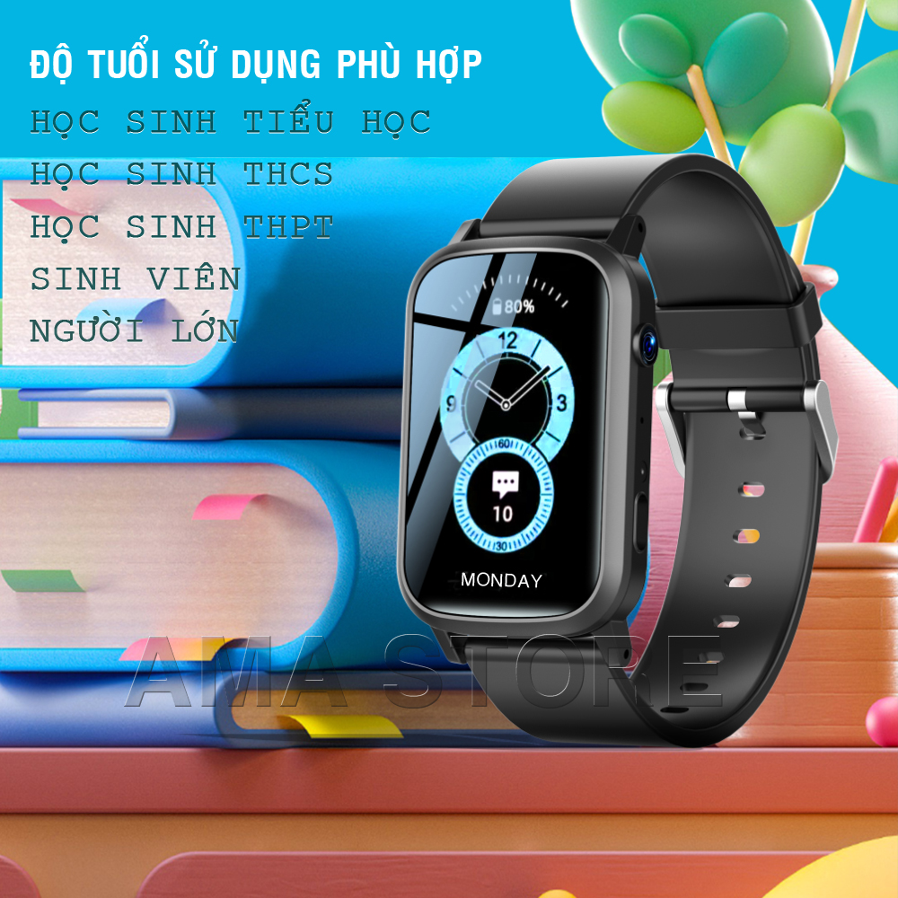 Đồng hồ Thông minh Lắp sim Định vị GPS, Wifi AMA Watch FA58 có Rung chống nước cho Trẻ em, Học sinh Tiểu học, THCS, THPT và Người lớn Hàng nhập khẩu