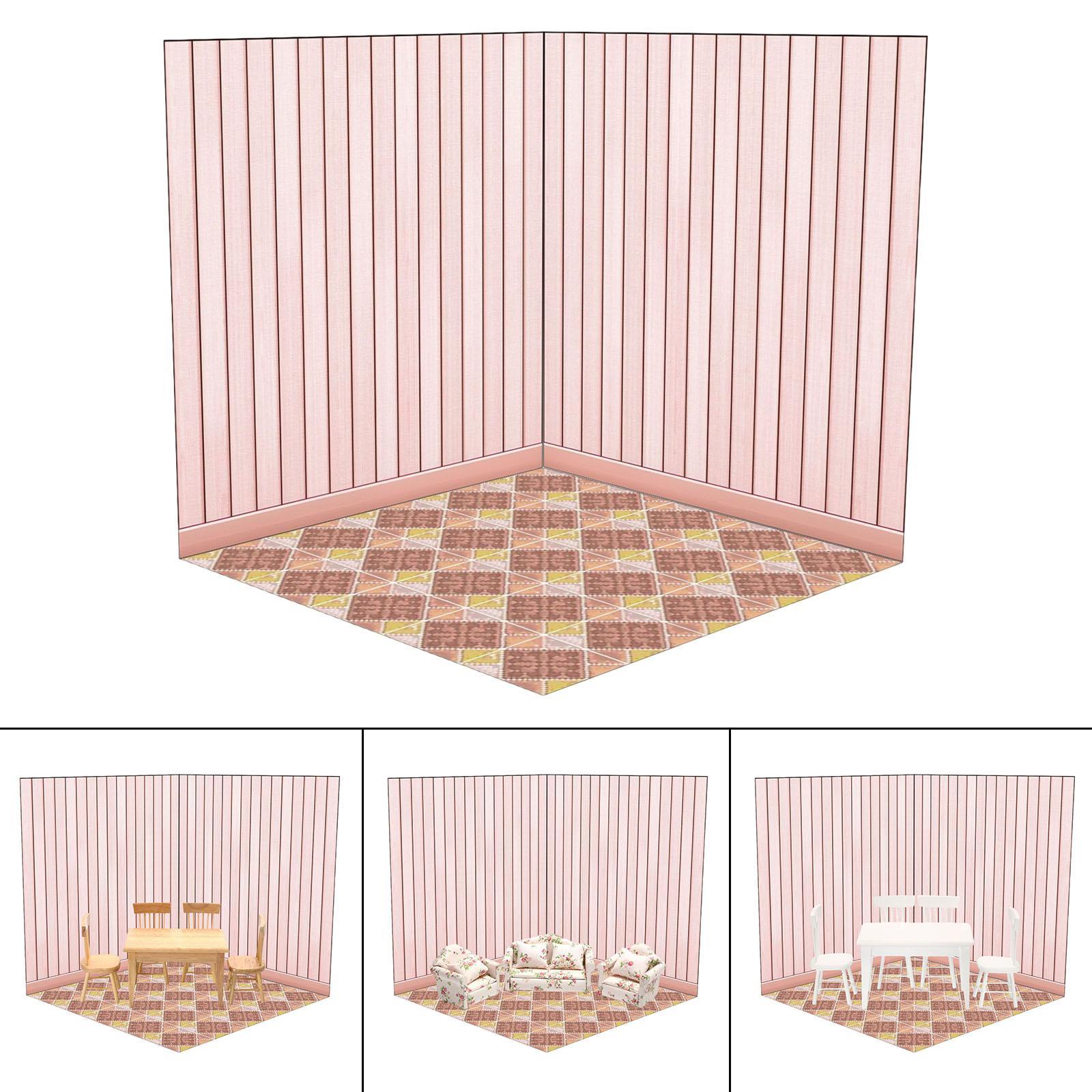3x 1:12 Dollhouse Background Board Display Board for Adults Unisex