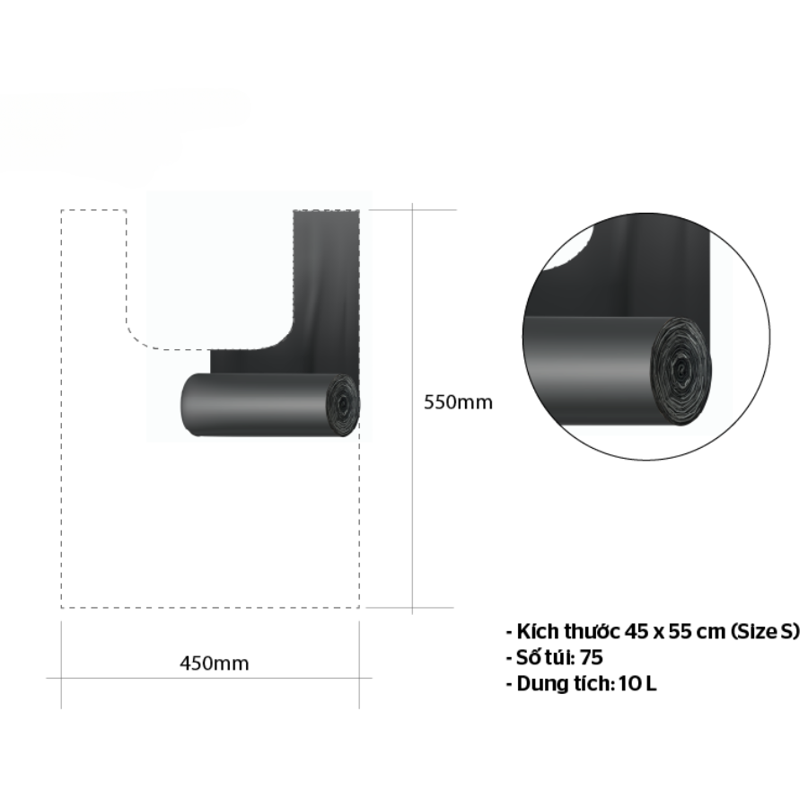 Túi đựng rác phân hủy sinh học Sunhouse KS-GA4555BS