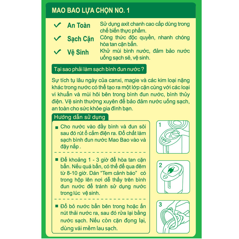 Combo 02 Hộp Chất Làm Sạch Lồng Máy Giặt Ag+ Mao Bao 306g