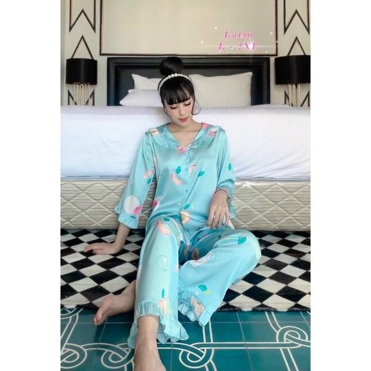 PYJAMAS LỤA LANTIN - QUẦN DÀI TAY LỠ BÈO