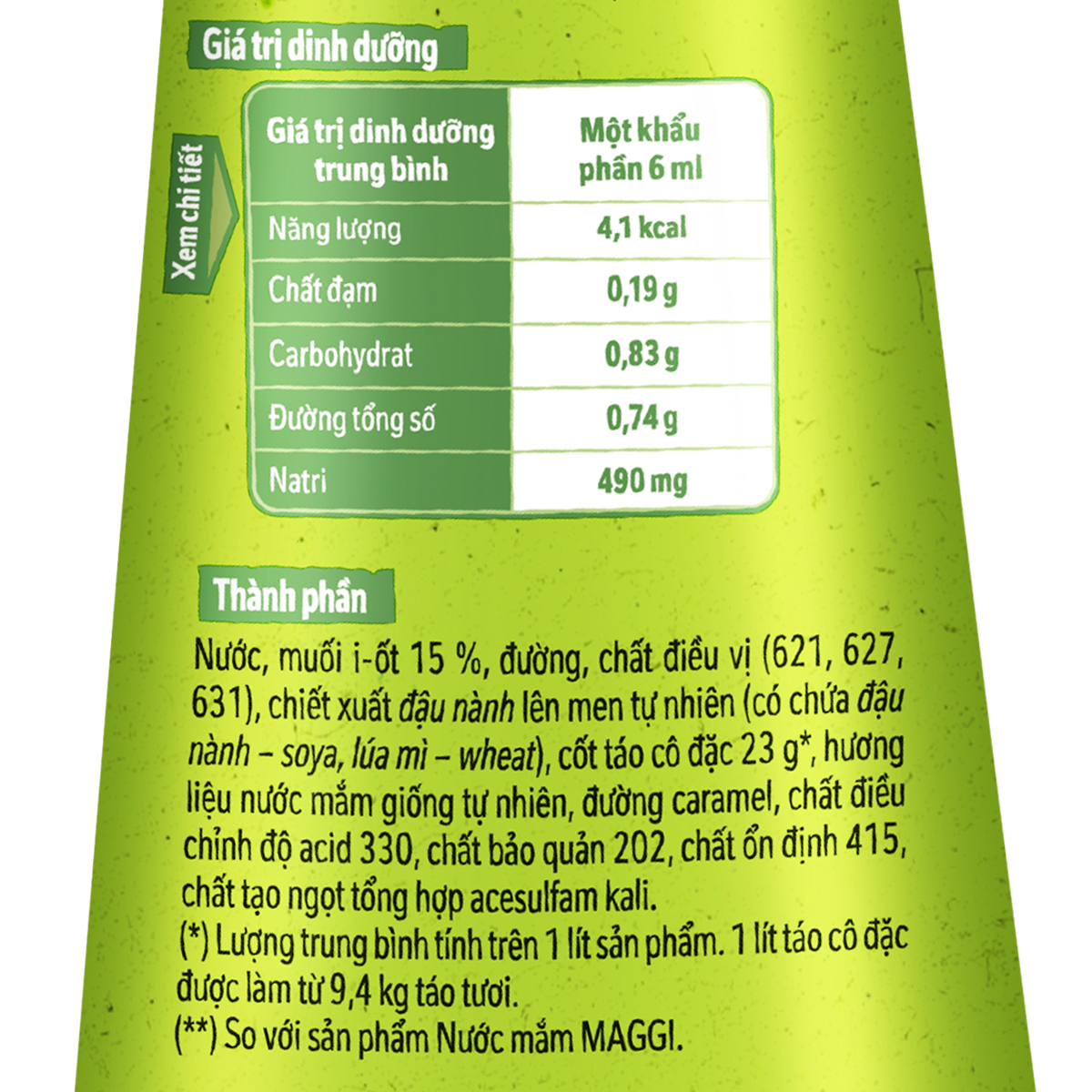 Nước Mắm Táo MAGGI làm từ cốt táo cô đặc chai 450ml