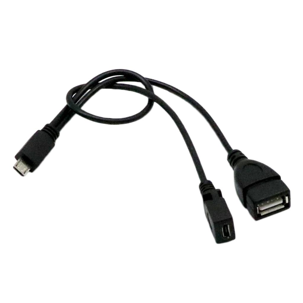 OTG Host Power Cable Micro USB Male To USB & Micro USB