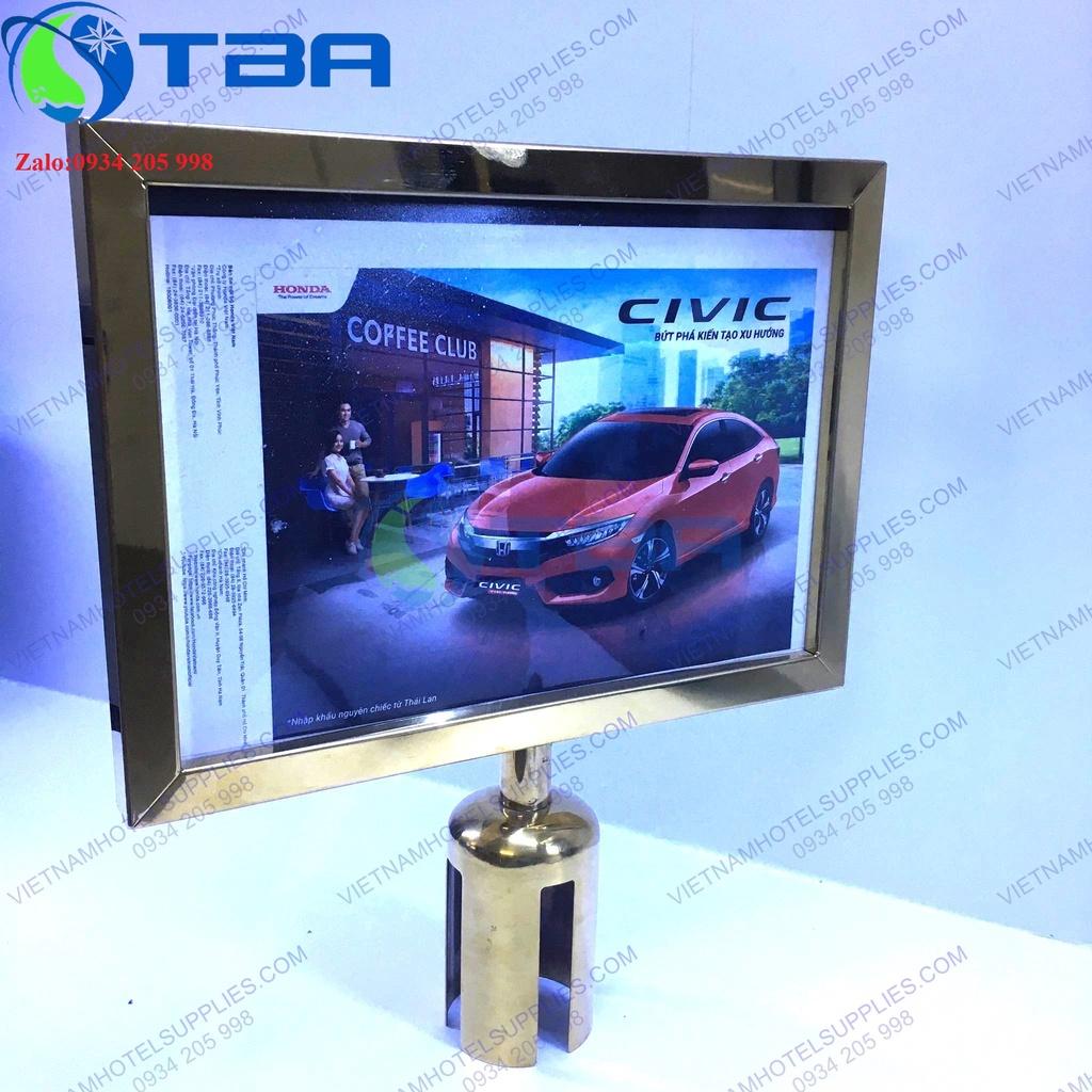Bảng MENU ngang A4 inox mạ vàng nhập khẩu cao cấp