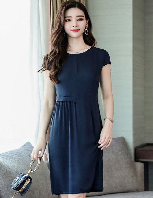Đầm suông eo cách điệu tay hến - DS215