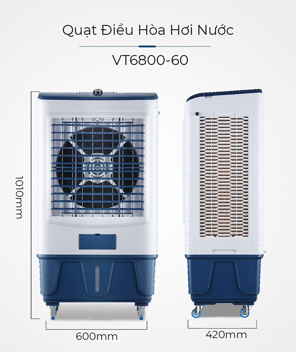 Quạt Điều Hòa Hơi Nước VT6800-60 Máy Làm Mát Bằng  Hơi Nước Không Khí, Tiết Kiệm Điện, Giảm Tiếng Ồn Tốt