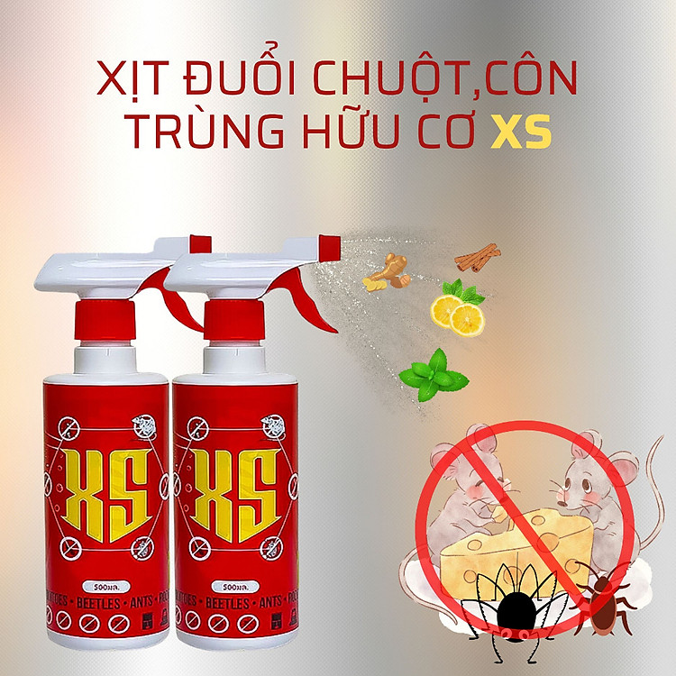 Xịt Đuổi Chuột XS Thái Lan Đuổi Chuột Trong Nhà, Gầm Máy Ô tô, Không Gây Độc Hại An Toàn cho Người