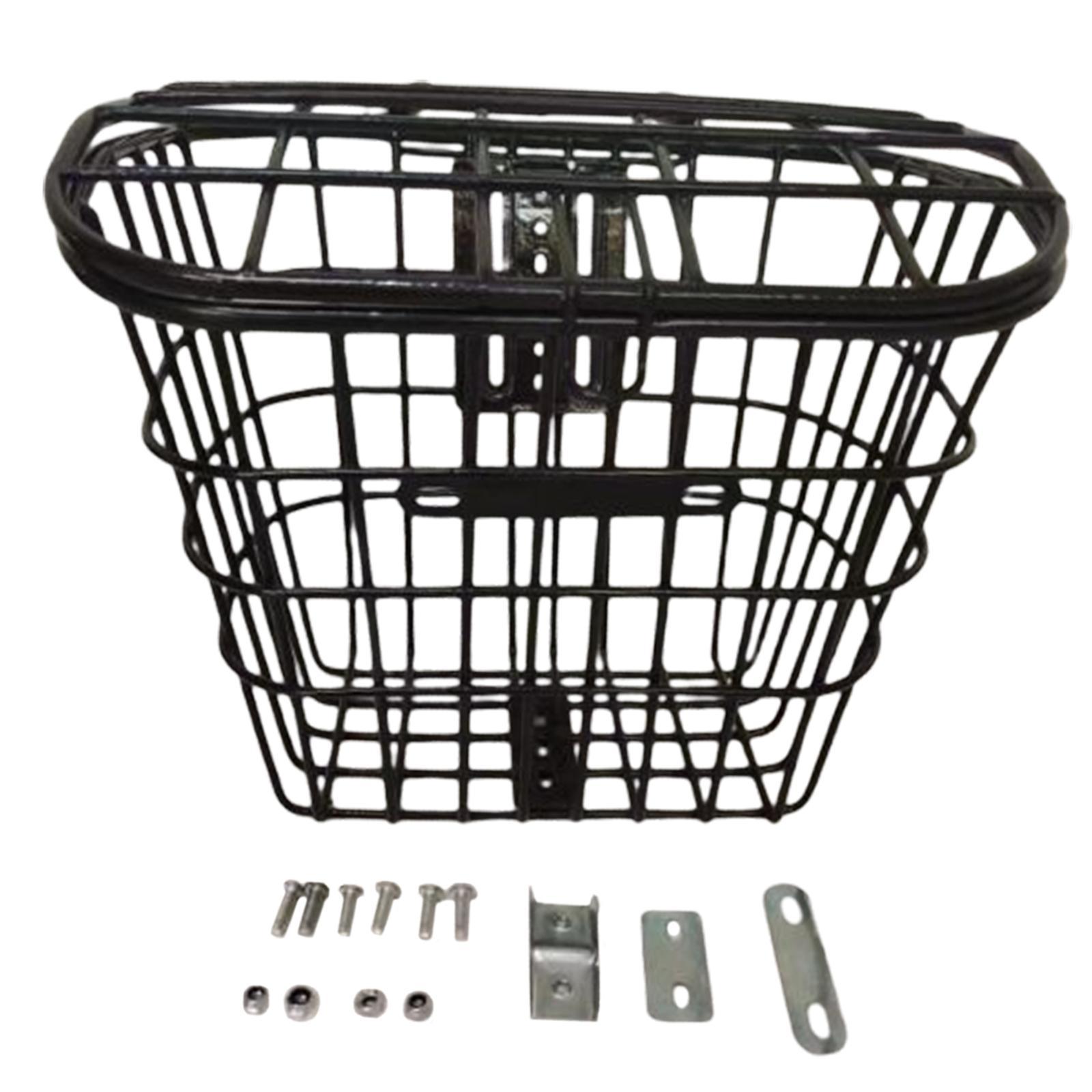 Metal Bike Basket Sturdy Heavy Duty Detachable Portable Basket for Folding Bikes