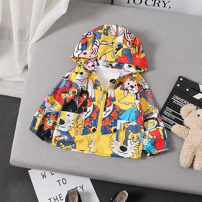 AK5 Size80-120 Áo khoác bé trai Dạng gió 2 lớp Thời trang trẻ Em hàng quảng châu