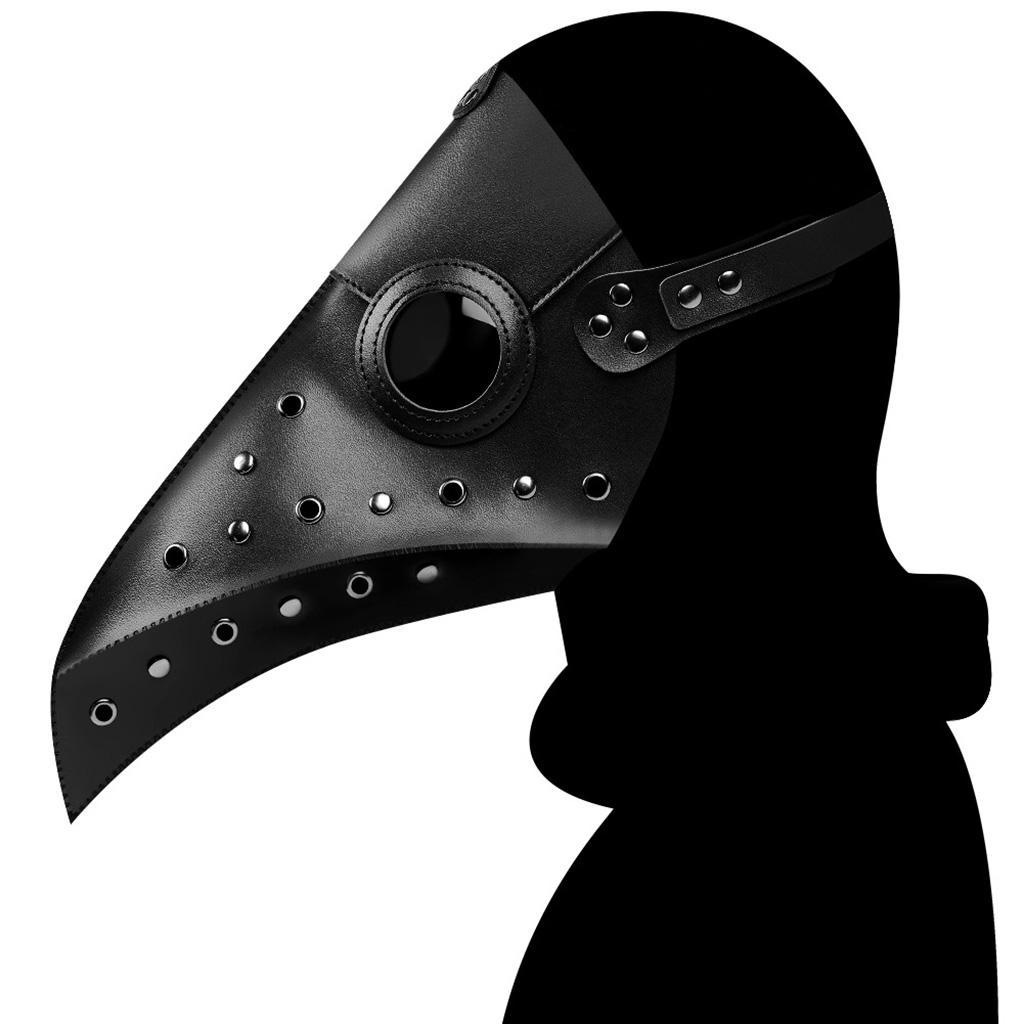 Breathable Steampunk Plague Doctor Full Face Mask Bird Beak Mask Halloween Costume Props Black Brown Dance Masks