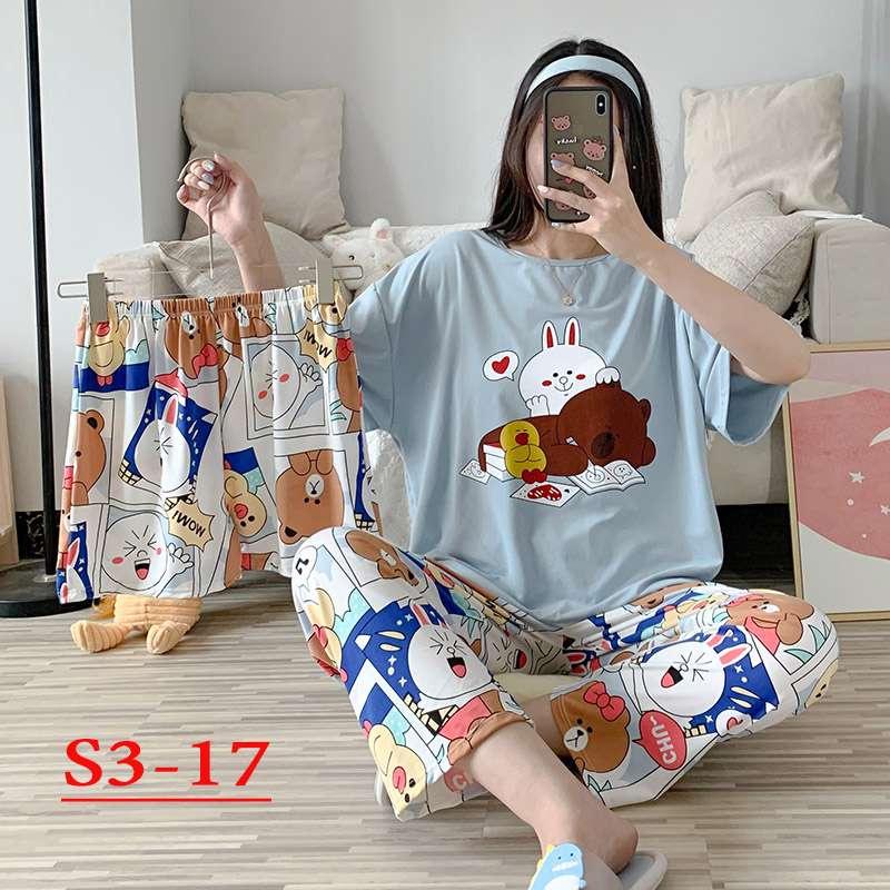 Pijama đồ ngủ nữ dễ thương cotton, đồ bộ nữ mặc nhà thoáng mát, thấm hút mồ hôi