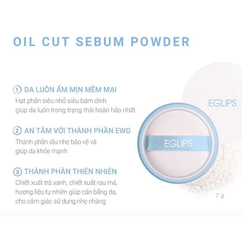 Phấn phủ dạng bột Eglips Oil Cut Sebum Powder 7g