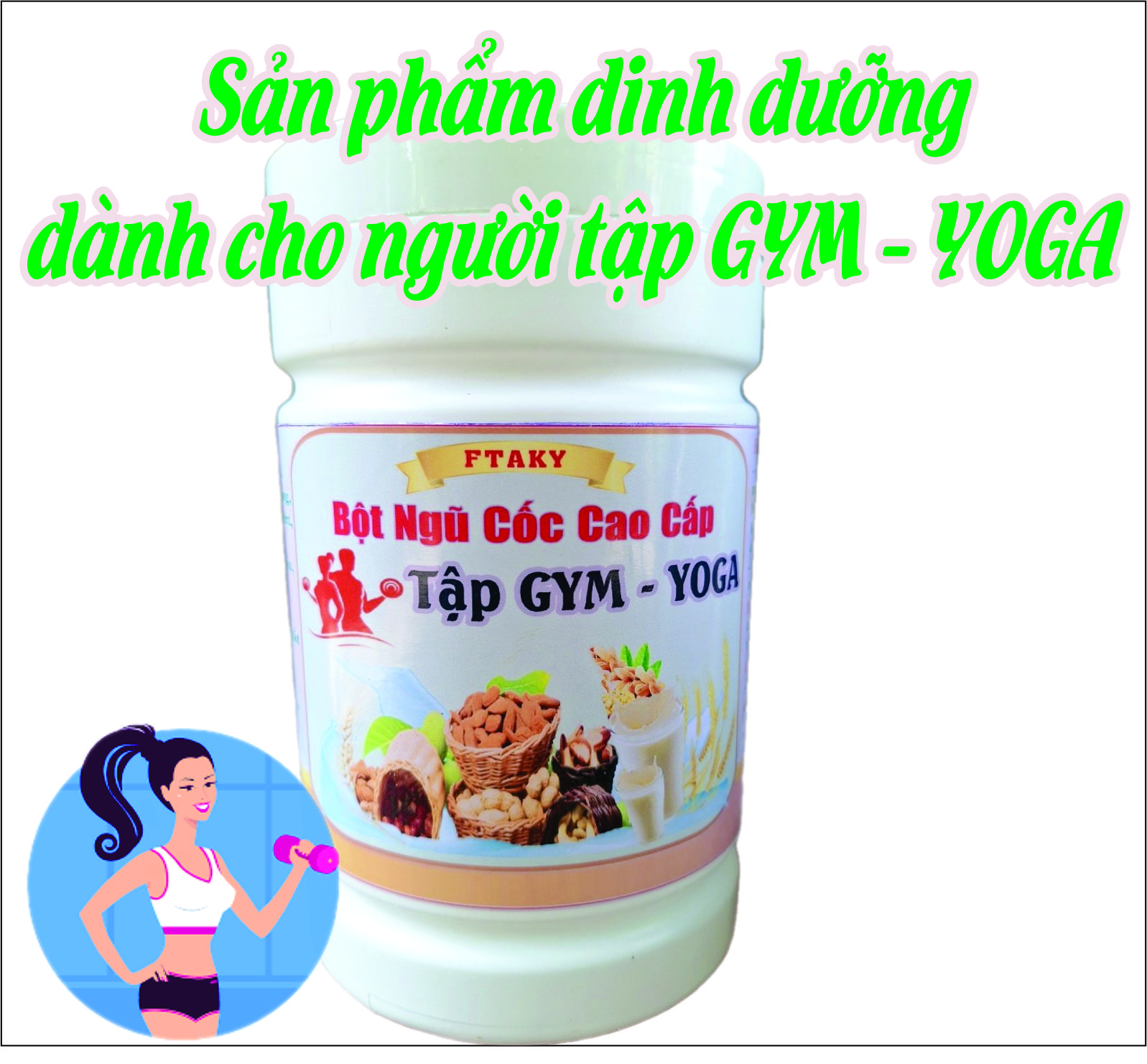 Bột ngũ cốc tập GYM với nhiều loại hạt cao cấp FTAKY hộp 500g