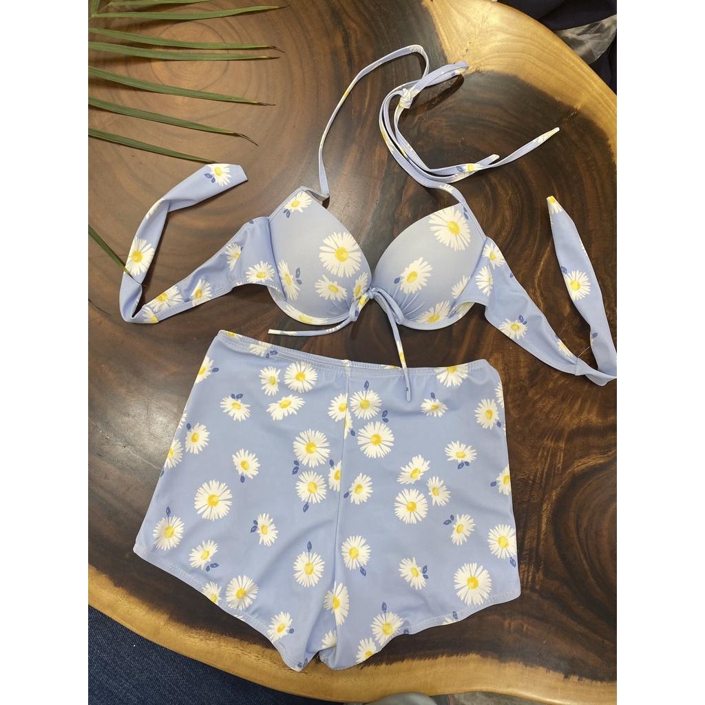 Bikini, Đồ Bơi Đi Biển Hai Mảnh Áo Gọng Nơ Quần Đùi ODERI HM-071