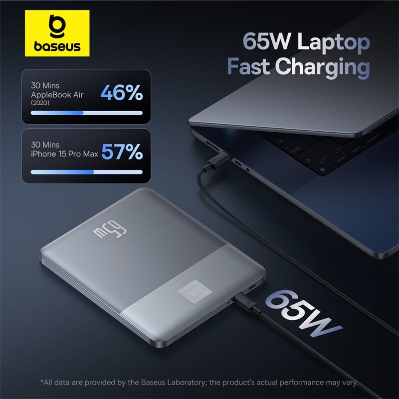 Pin Sạc Dự Phòng Baseus Blade2 Fast-Charging Power Bank with Digital Display Intelligent Edition 12000mAh 65W - Hàng chính hãng
