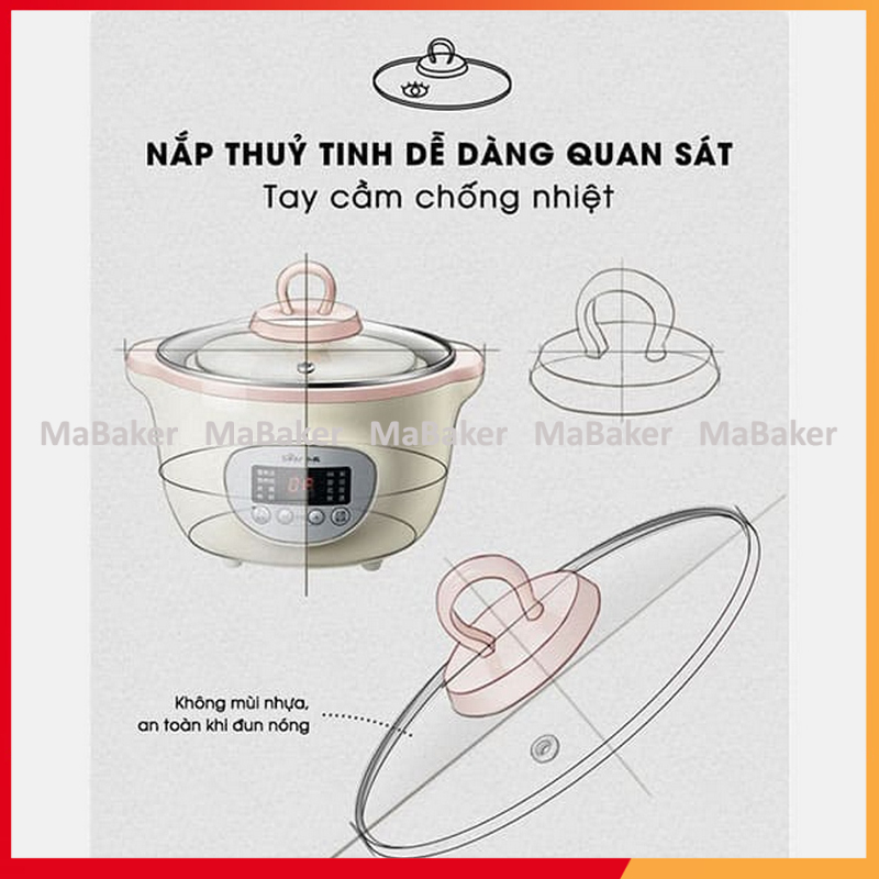 Nồi nấu chậm, ninh hầm đa năng 1.6L