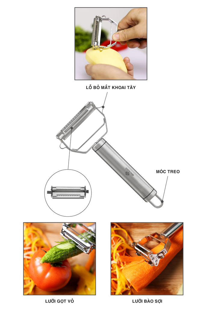DỤNG CỤ BÀO GỌT RAU CỦ INOX BENCHUSCH