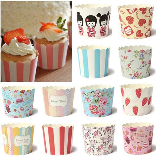 Bộ 50 chén giấy lót nướng bánh cupcake cứng đáy 5cm