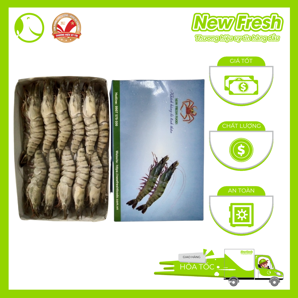 Tôm Sú Sinh Thái Nguyên Con Size 30-40 Con Hộp 1Kg