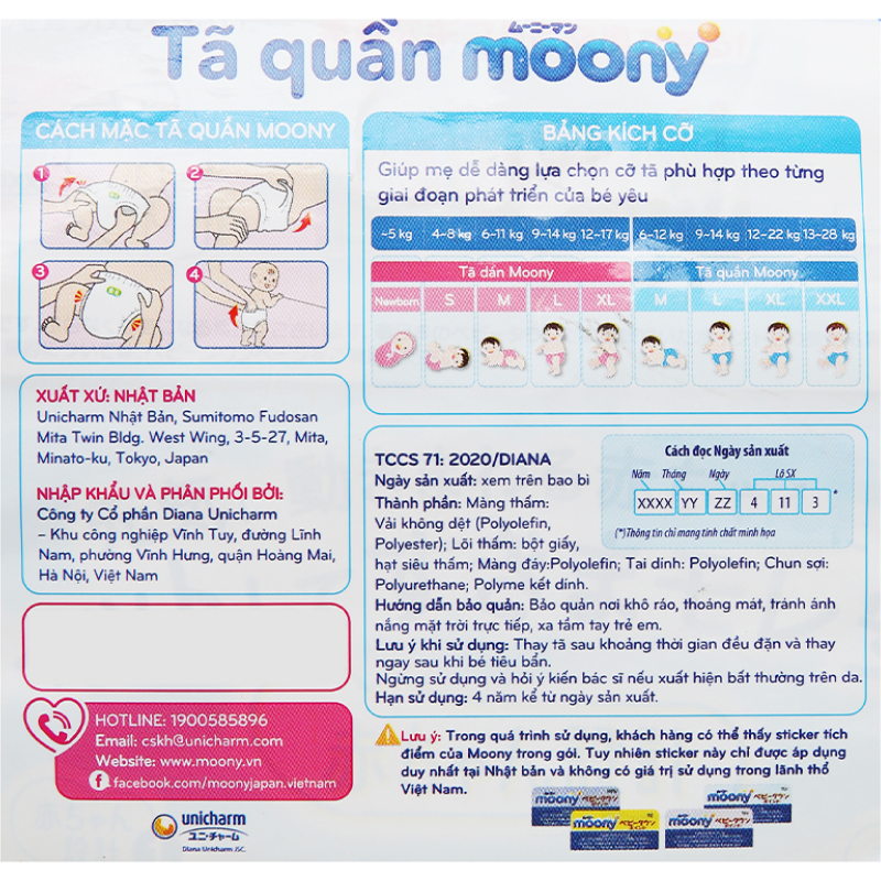 Tã quần Moony Man bé gái size XXL 26 miếng (cho bé 13 - 28kg)