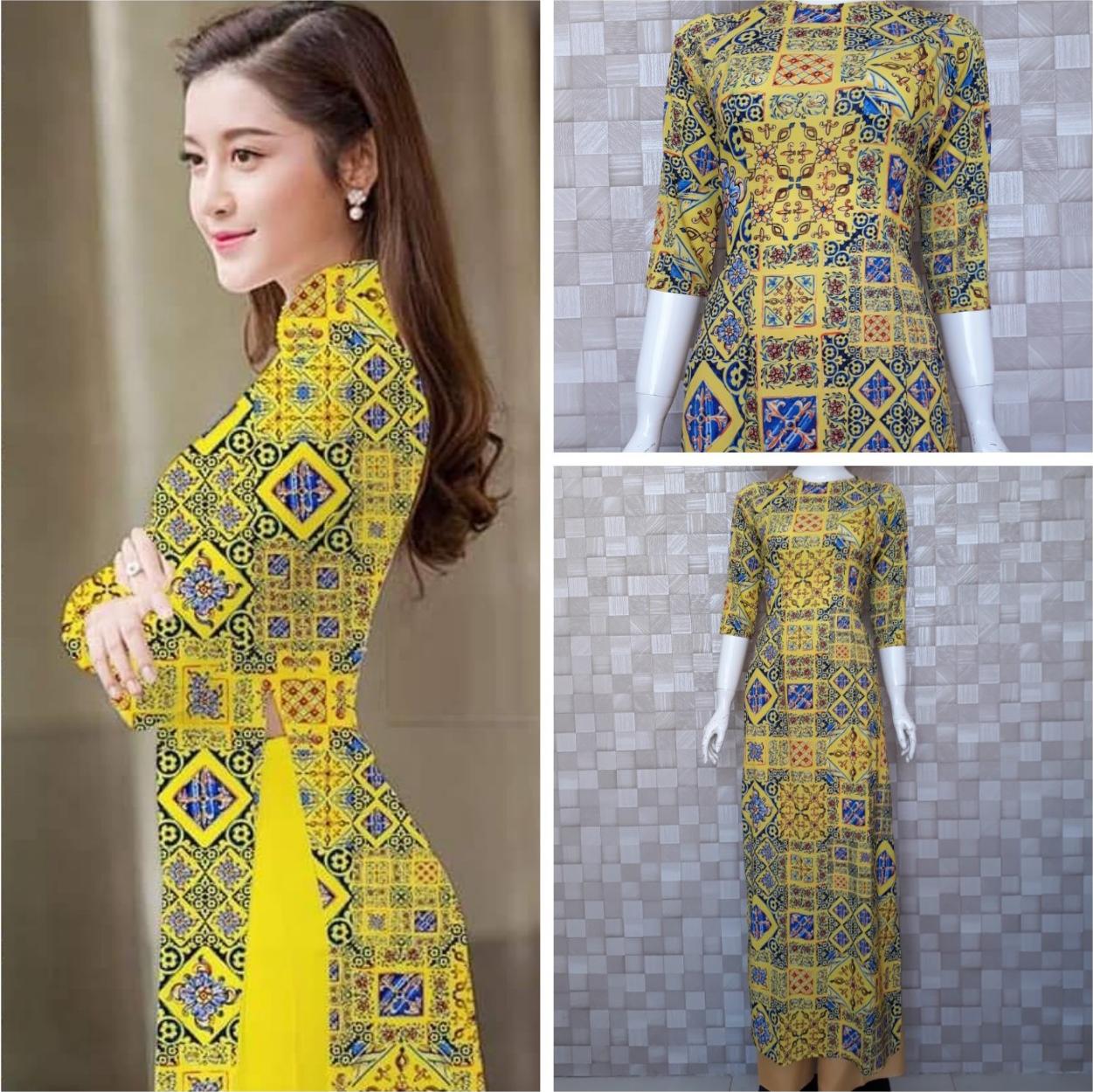 ÁO DÀI TRUYỀN THỐNG CÔ BA SG KÈM QUẦN- NT2068
