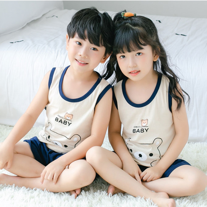 Bộ đồ cho bé gái hình thú chất liệu thun cotton tháng mát 105-Gái