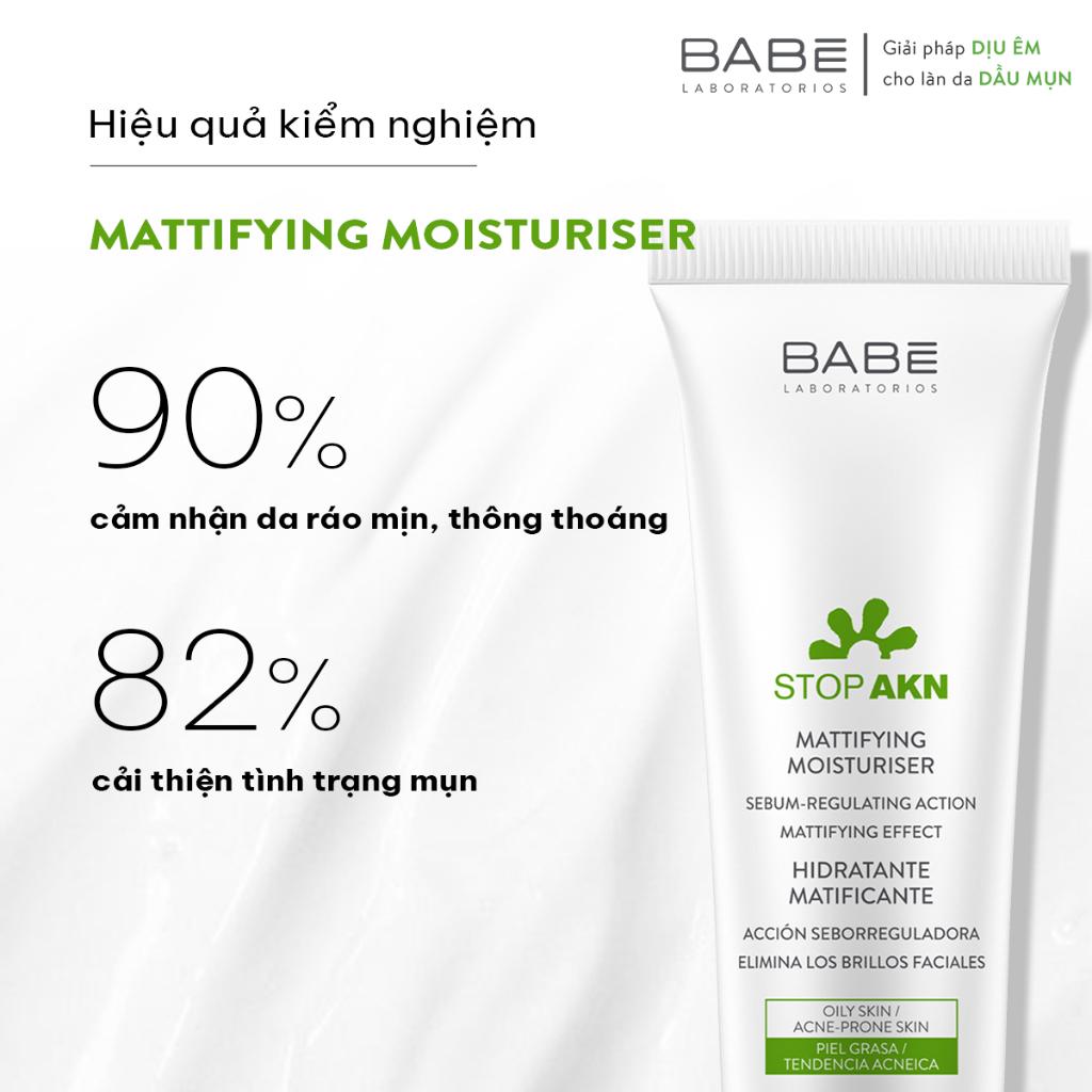 Kem dưỡng BABÉ Stop AKN Mattifying Moisturiser 50ml cho da dầu mụn