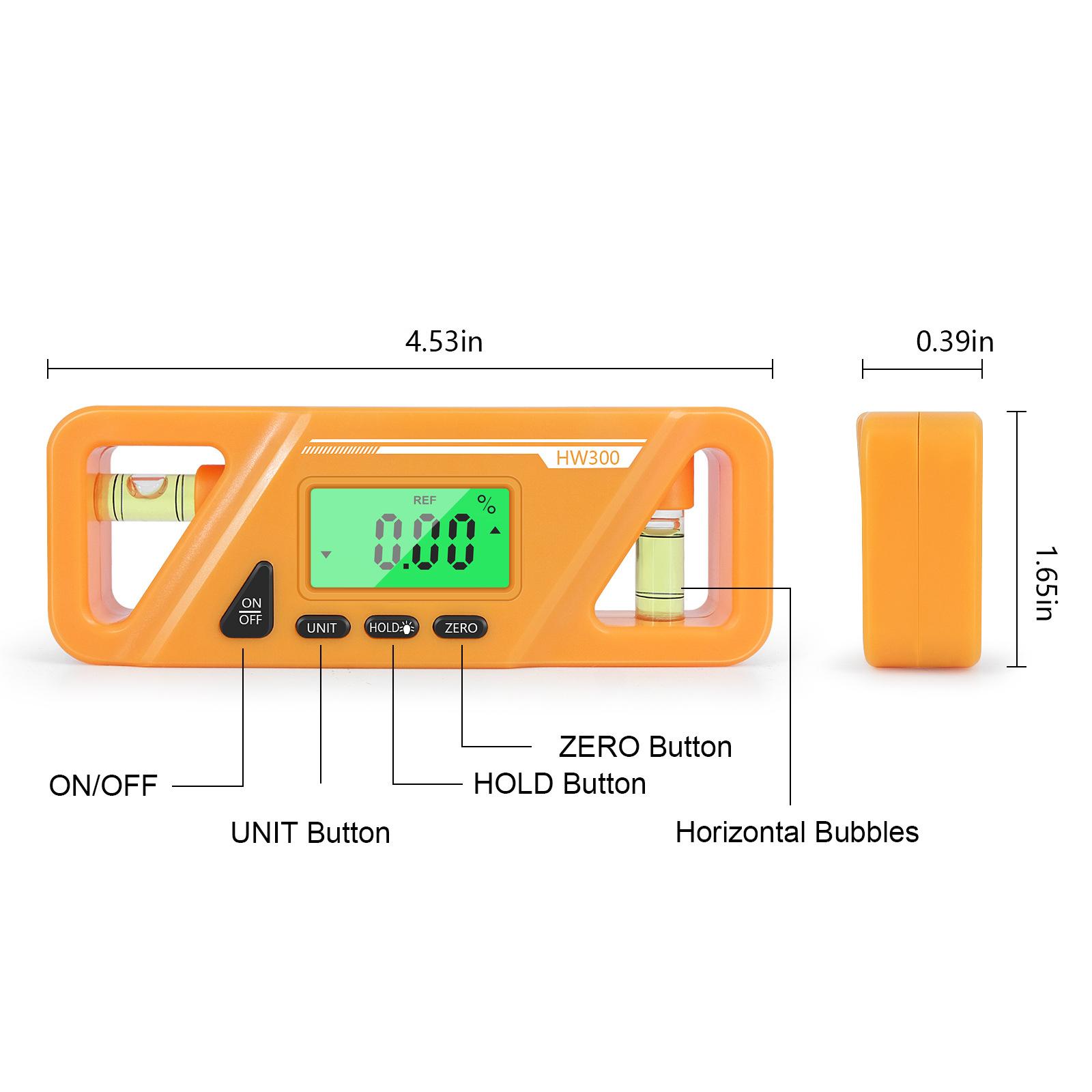 Magnetic Digital Angle Meter Absolute and Relative Measurement Angle and Slope Conversion Inclinometer Versatile Clinometer LCD Display with Backlight