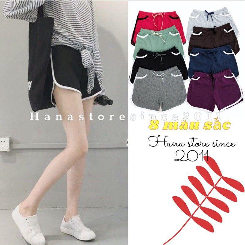 Quần đùi nữ thể thao nhiều màu chất thun cotton