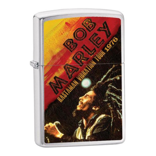 Bật Lửa Zippo 24992 Bob Marley Rastaman 76 Tour Brushed Chrome