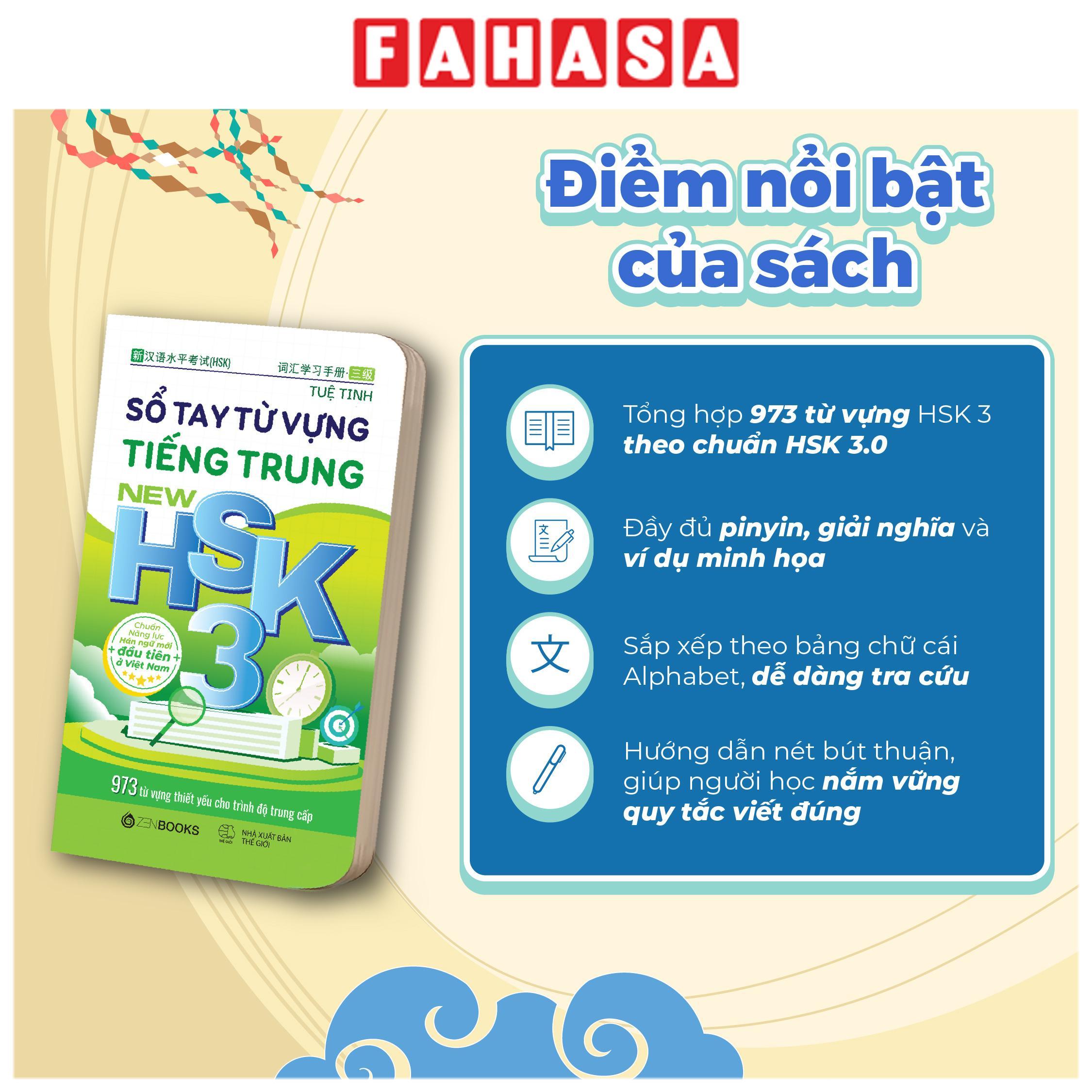 Sách - Sổ Tay Từ Vựng Tiếng Trung New HSK 3 - 973 Từ Vựng Thiết Yếu Cho Trình Độ Trung Cấp