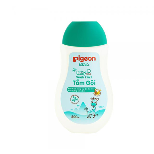 Sữa Tắm Gội Pigeon 2 Trong 1 Tinh Chất Hạt Jojoba Dành Cho Da Nhạy Cảm _MẪU MỚI